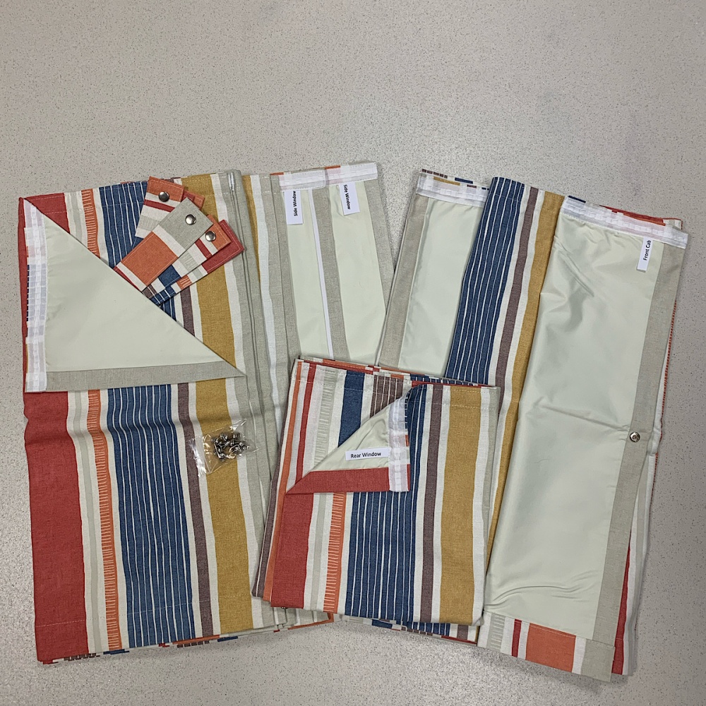 Full Set Lined Curtains Savannah Stripe VW Type25